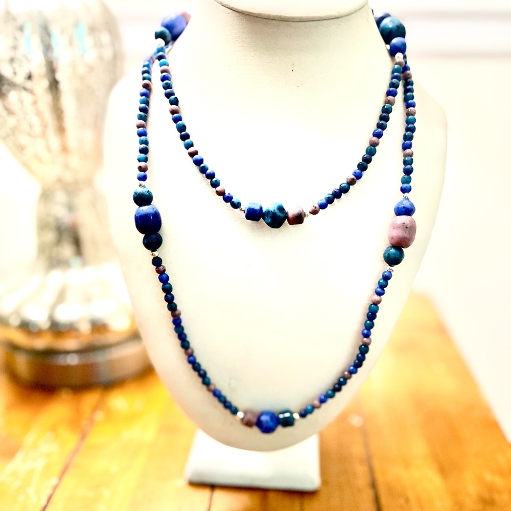 New Blue Beaded Necklace from Monarch Collection